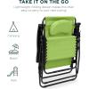 imageBest Choice Products Oversized Zero Gravity Chair Folding Outdoor Patio Lounge Recliner wCup Holder Accessory Tray Pillow  TanLime Green