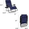 imageBest Choice Products Oversized Zero Gravity Chair Folding Outdoor Patio Lounge Recliner wCup Holder Accessory Tray Pillow  TanNavy