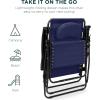 imageBest Choice Products Oversized Zero Gravity Chair Folding Outdoor Patio Lounge Recliner wCup Holder Accessory Tray Pillow  TanNavy