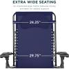 imageBest Choice Products Oversized Zero Gravity Chair Folding Outdoor Patio Lounge Recliner wCup Holder Accessory Tray Pillow  TanNavy