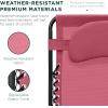imageBest Choice Products Oversized Zero Gravity Chair Folding Outdoor Patio Lounge Recliner wCup Holder Accessory Tray Pillow  TanPink