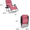 imageBest Choice Products Oversized Zero Gravity Chair Folding Outdoor Patio Lounge Recliner wCup Holder Accessory Tray Pillow  TanPink
