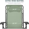 imageBest Choice Products Oversized Zero Gravity Chair Folding Outdoor Patio Lounge Recliner wCup Holder Accessory Tray Pillow  TanSage Green
