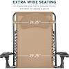 imageBest Choice Products Oversized Zero Gravity Chair Folding Outdoor Patio Lounge Recliner wCup Holder Accessory Tray Pillow  TanSandBlack
