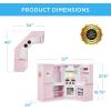 imageBest Choice Products Pretend Play Corner Kitchen Ultimate Interactive Wooden Kids Playset wLights ampamp Sounds Ice Maker Hood  EspressoBevel Pink