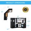 imageBest Choice Products Pretend Play Corner Kitchen Ultimate Interactive Wooden Kids Playset wLights ampamp Sounds Ice Maker Hood  EspressoBlack