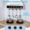 imageBest Choice Products Pretend Play Corner Kitchen Ultimate Interactive Wooden Kids Playset wLights ampamp Sounds Ice Maker Hood  EspressoCoastal Blue