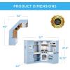 imageBest Choice Products Pretend Play Corner Kitchen Ultimate Interactive Wooden Kids Playset wLights ampamp Sounds Ice Maker Hood  EspressoCoastal Blue