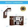 imageBest Choice Products Pretend Play Corner Kitchen Ultimate Interactive Wooden Kids Playset wLights ampamp Sounds Ice Maker Hood  EspressoEspresso