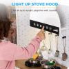 imageBest Choice Products Pretend Play Corner Kitchen Ultimate Interactive Wooden Kids Playset wLights ampamp Sounds Ice Maker Hood  EspressoFarmhouse White