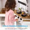 imageBest Choice Products Pretend Play Corner Kitchen Ultimate Interactive Wooden Kids Playset wLights ampamp Sounds Ice Maker Hood  EspressoFarmhouse White