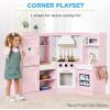 imageBest Choice Products Pretend Play Corner Kitchen Ultimate Interactive Wooden Kids Playset wLights ampamp Sounds Ice Maker Hood  EspressoPink