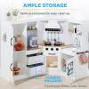 imageBest Choice Products Pretend Play Corner Kitchen Ultimate Interactive Wooden Kids Playset wLights ampamp Sounds Ice Maker Hood  EspressoPink