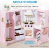 imageBest Choice Products Pretend Play Corner Kitchen Ultimate Interactive Wooden Kids Playset wLights ampamp Sounds Ice Maker Hood  EspressoSage