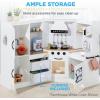 imageBest Choice Products Pretend Play Corner Kitchen Ultimate Interactive Wooden Kids Playset wLights ampamp Sounds Ice Maker Hood  EspressoWhite