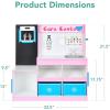 imageBest Choice Products Pretend Play Doctors Office Wooden Medical Center Toy Set for Kids wCarrying Case All Accessories Included Height Measurer 2Piece Costume  PinkPink