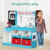 imageBest Choice Products Pretend Play Doctors Office Wooden Medical Center Toy Set for Kids wCarrying Case All Accessories Included Height Measurer 2Piece Costume  PinkBlue