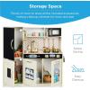imageBest Choice Products Pretend Play Kitchen Wooden Toy Set for Kids wRealistic Design Telephone Utensils Oven Microwave Sink  Pink FloralCream