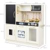 imageBest Choice Products Pretend Play Kitchen Wooden Toy Set for Kids wRealistic Design Telephone Utensils Oven Microwave Sink  Pink FloralCream