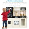imageBest Choice Products Pretend Play Kitchen Wooden Toy Set for Kids wRealistic Design Telephone Utensils Oven Microwave Sink  Pink FloralCream