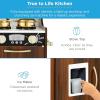 imageBest Choice Products Pretend Play Kitchen Wooden Toy Set for Kids wRealistic Design Telephone Utensils Oven Microwave Sink  Pink FloralEspresso