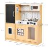 imageBest Choice Products Pretend Play Kitchen Wooden Toy Set for Kids wRealistic Design Telephone Utensils Oven Microwave Sink  Pink FloralNatural