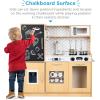 imageBest Choice Products Pretend Play Kitchen Wooden Toy Set for Kids wRealistic Design Telephone Utensils Oven Microwave Sink  Pink FloralNatural