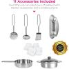 imageBest Choice Products Pretend Play Kitchen Wooden Toy Set for Kids wRealistic Design Telephone Utensils Oven Microwave Sink  Pink FloralPink