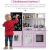 imageBest Choice Products Pretend Play Kitchen Wooden Toy Set for Kids wRealistic Design Telephone Utensils Oven Microwave Sink  Pink FloralPink
