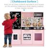 imageBest Choice Products Pretend Play Kitchen Wooden Toy Set for Kids wRealistic Design Telephone Utensils Oven Microwave Sink  Pink FloralPink Floral