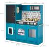 imageBest Choice Products Pretend Play Kitchen Wooden Toy Set for Kids wRealistic Design Telephone Utensils Oven Microwave Sink  Pink FloralTeal