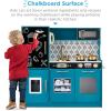 imageBest Choice Products Pretend Play Kitchen Wooden Toy Set for Kids wRealistic Design Telephone Utensils Oven Microwave Sink  Pink FloralTeal
