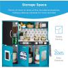 imageBest Choice Products Pretend Play Kitchen Wooden Toy Set for Kids wRealistic Design Telephone Utensils Oven Microwave Sink  Pink FloralTeal