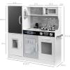 imageBest Choice Products Pretend Play Kitchen Wooden Toy Set for Kids wRealistic Design Telephone Utensils Oven Microwave Sink  Pink FloralWhite