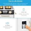 imageBest Choice Products Pretend Play Kitchen Wooden Toy Set for Kids wRealistic Design Telephone Utensils Oven Microwave Sink  Pink FloralWhite Bevel
