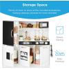 imageBest Choice Products Pretend Play Kitchen Wooden Toy Set for Kids wRealistic Design Telephone Utensils Oven Microwave Sink  Pink FloralWhite Bevel