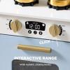 imageBest Choice Products Wooden Pretend Play Cottage Kitchen Kids Toy wStorage Scalloped Edge 5 Accessories Microwave Oven Clicking Knobs  BlueBlue
