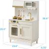 imageBest Choice Products Wooden Pretend Play Cottage Kitchen Kids Toy wStorage Scalloped Edge 5 Accessories Microwave Oven Clicking Knobs  BlueCream