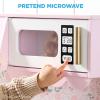 imageBest Choice Products Wooden Pretend Play Cottage Kitchen Kids Toy wStorage Scalloped Edge 5 Accessories Microwave Oven Clicking Knobs  BlueCream