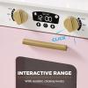 imageBest Choice Products Wooden Pretend Play Cottage Kitchen Kids Toy wStorage Scalloped Edge 5 Accessories Microwave Oven Clicking Knobs  BluePink