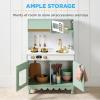 imageBest Choice Products Wooden Pretend Play Cottage Kitchen Kids Toy wStorage Scalloped Edge 5 Accessories Microwave Oven Clicking Knobs  BlueSage