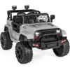 imageBest Choice Products 12V Kids Ride On Truck Car wParent Remote Control Spring Suspension LED Lights AUX Port  PinkLight Gray
