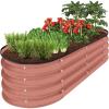 imageBest Choice Products 8x2x1ft Outdoor Metal Raised Garden Bed Oval Deep Root Planter Box for Vegetables Flowers Herbs and Succulents w 108 Gallon Capacity  Dark GreenTerracotta