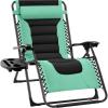 imageBest Choice Products Oversized Padded Zero Gravity Chair Folding Outdoor Patio Recliner XL Anti Gravity Lounger for Backyard wHeadrest Cup Holder Side Tray Polyester Mesh  BlackTanSeafoam GreenBlack
