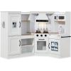 imageBest Choice Products Pretend Play Corner Kitchen Ultimate Interactive Wooden Kids Playset wLights ampamp Sounds Ice Maker Hood  EspressoFarmhouse White