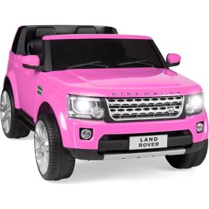 imageBest Choice Products 12V 37 MPH 2Seater Licensed Land Rover Ride On Car Toy wParent Remote Control MP3 Player  WhitePink