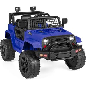 imageBest Choice Products 12V Kids Ride On Truck Car wParent Remote Control Spring Suspension LED Lights AUX Port  PinkBlue