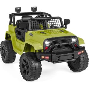 imageBest Choice Products 12V Kids Ride On Truck Car wParent Remote Control Spring Suspension LED Lights AUX Port  PinkGreen