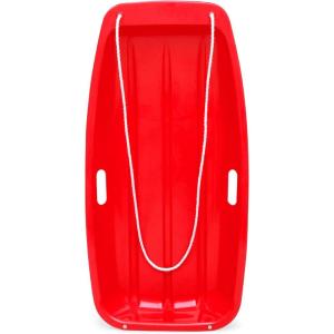 imageBest Choice Products 35in Kids Plastic Toboggan Snow Sled wPull Rope 2 HandlesRed
