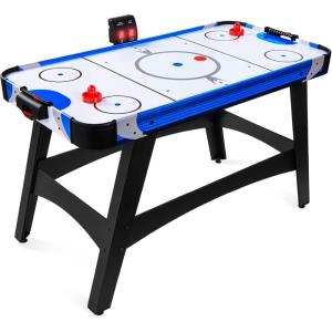 imageBest Choice Products 58in MidSize Arcade Style Air Hockey Table for Game Room Home Office w 2 Pucks 2 Pushers Digital LED Score Board Powerful 12V Motor Carrying Bag